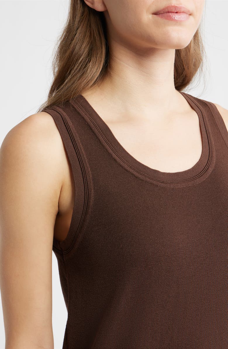 Anne Klein Scoop Neck Tank, Alternate, color, Dark Chocolate