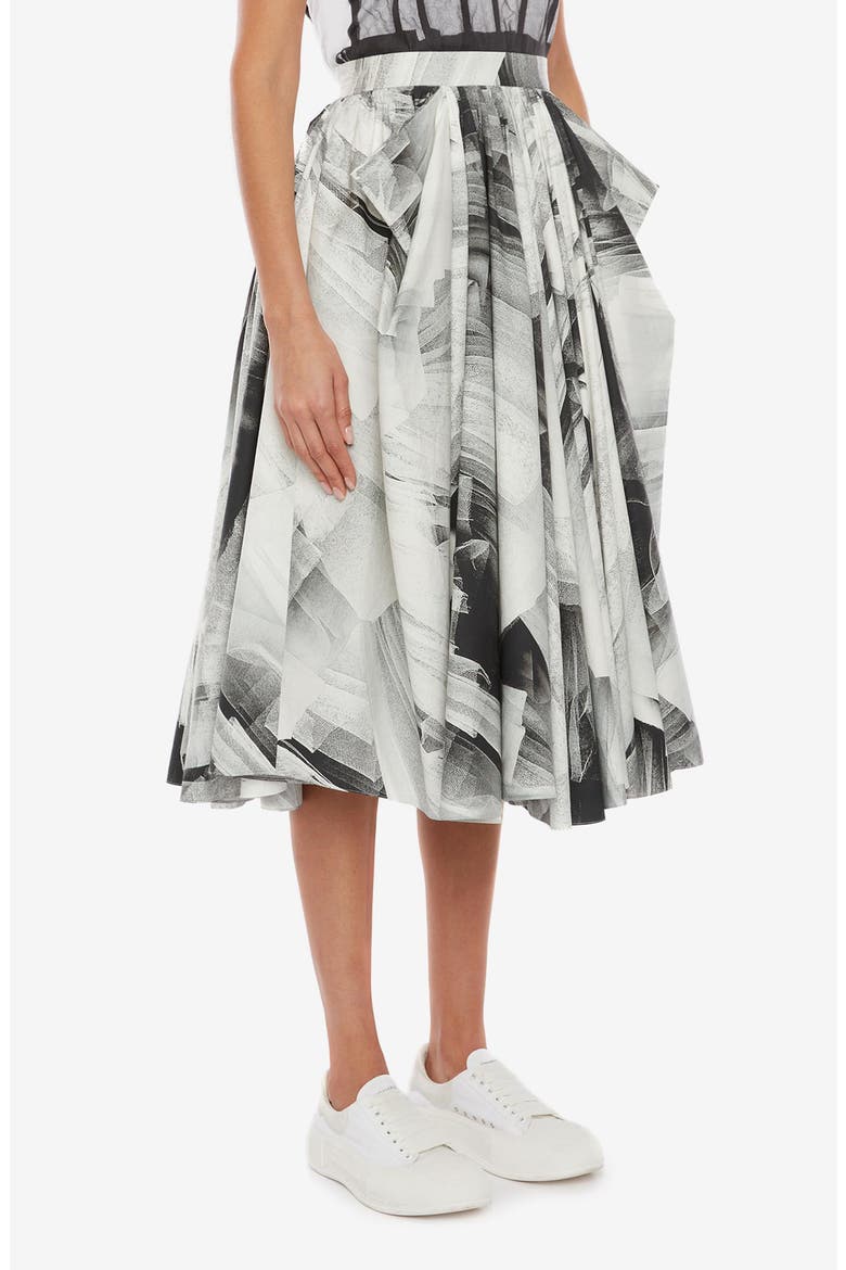 Alexander McQueen Tulle Print Cotton Skirt, Alternate, color, BLUSH