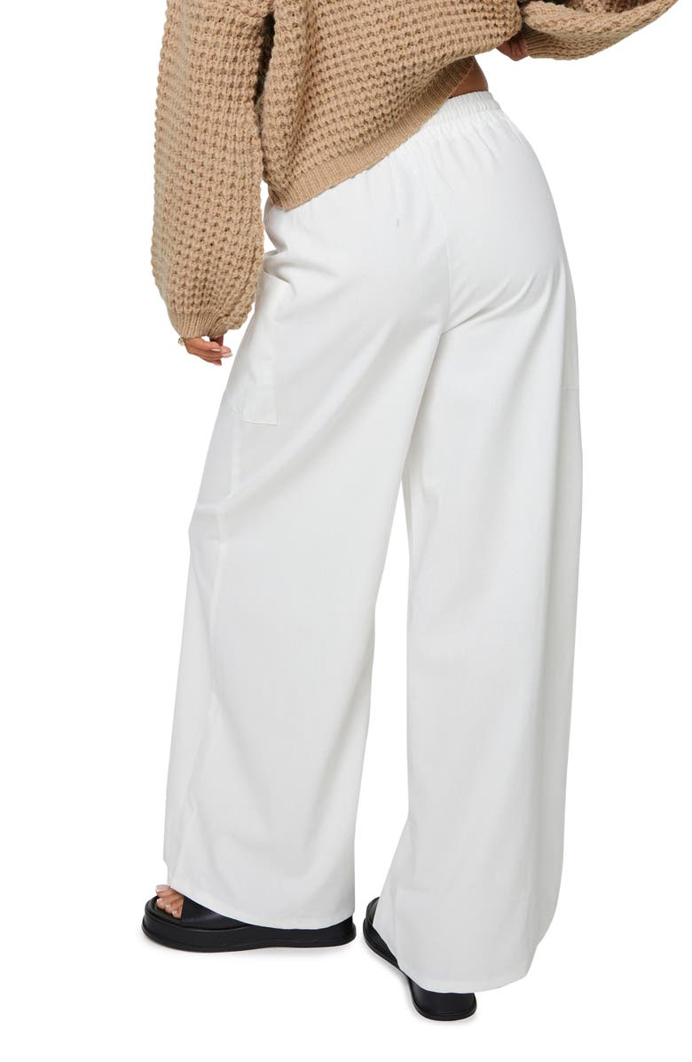 Princess Polly Brunie Wide Leg Cotton & Linen Cargo Pants, Alternate, color, 