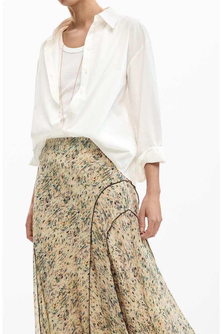 Abstract Print Midi Skirt, Alternate, color, MEDIUM BEIGE