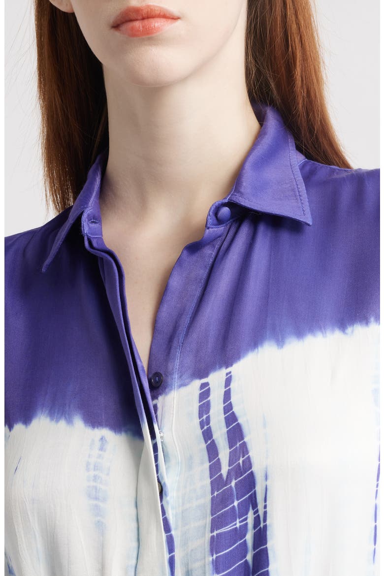 Tie Dye Sleeveless Maxi Shirtdress, Alternate, color, BLUE