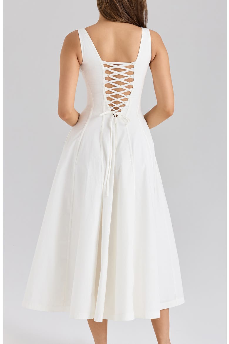 Mariabella A-Line Midi Dress, Alternate, color, CLOUD DANCER