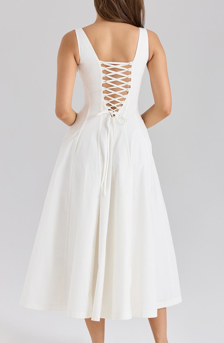 HOUSE OF CB Mariabella A-Line Midi Dress, Alternate, color, Cloud Dancer