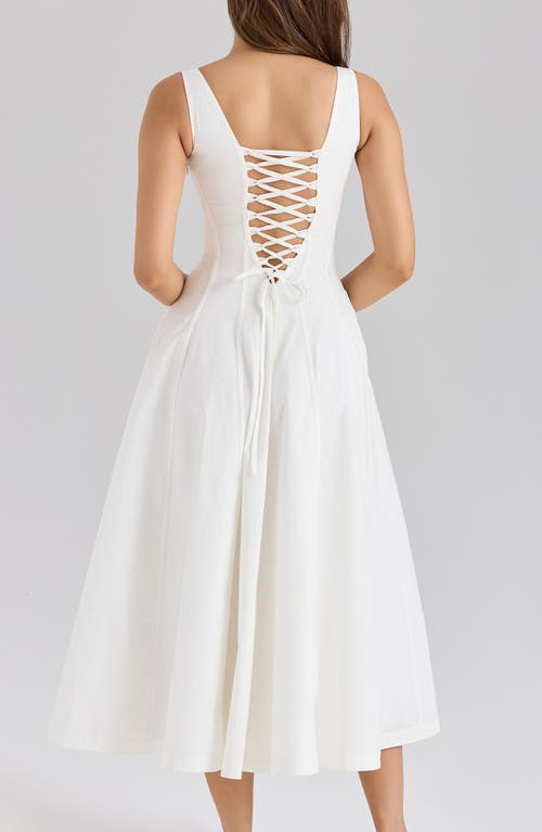House Of Cb Mariabella A-line Midi Dress In White