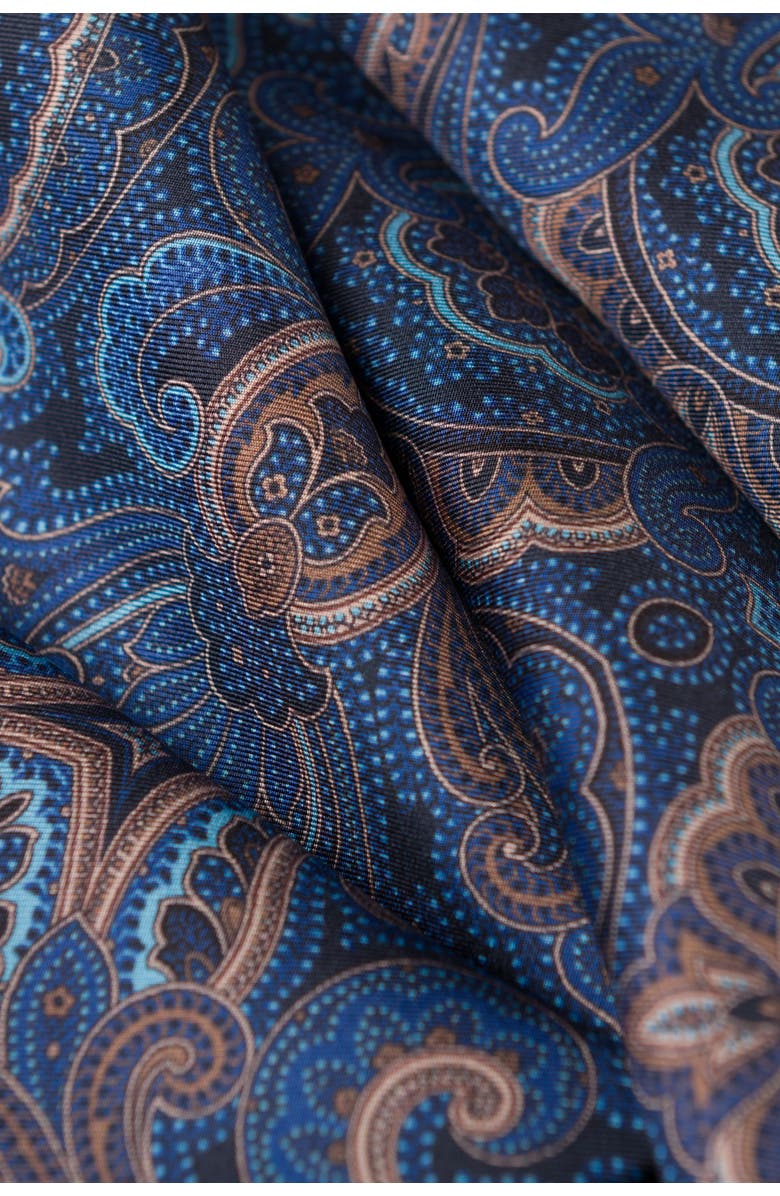 Elizabetta Ferrara - Silk Scarf for Men, Alternate, color, Blue And Brown