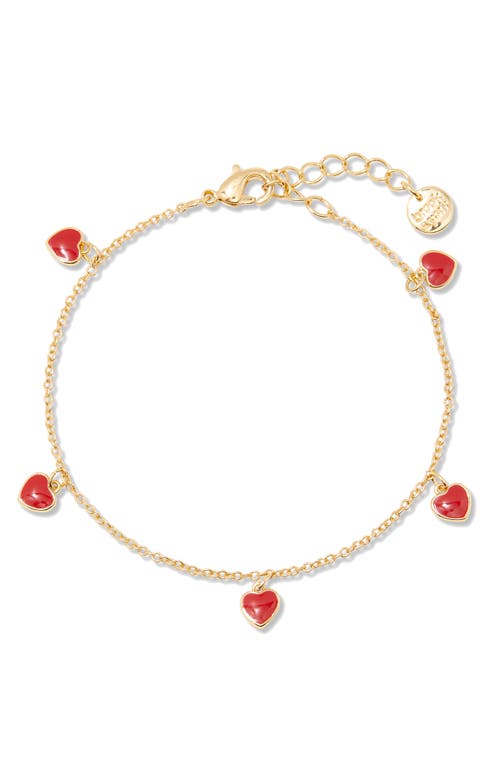 Brook and York Meave Heart Enamel Bracelet in Gold 
