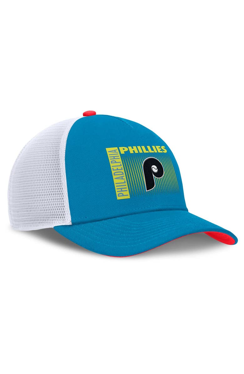 Nike Men's Nike Teal Philadelphia Phillies Neon 90s Rise Structured Performance Adjustable Trucker Hat, Alternate, color, Teal