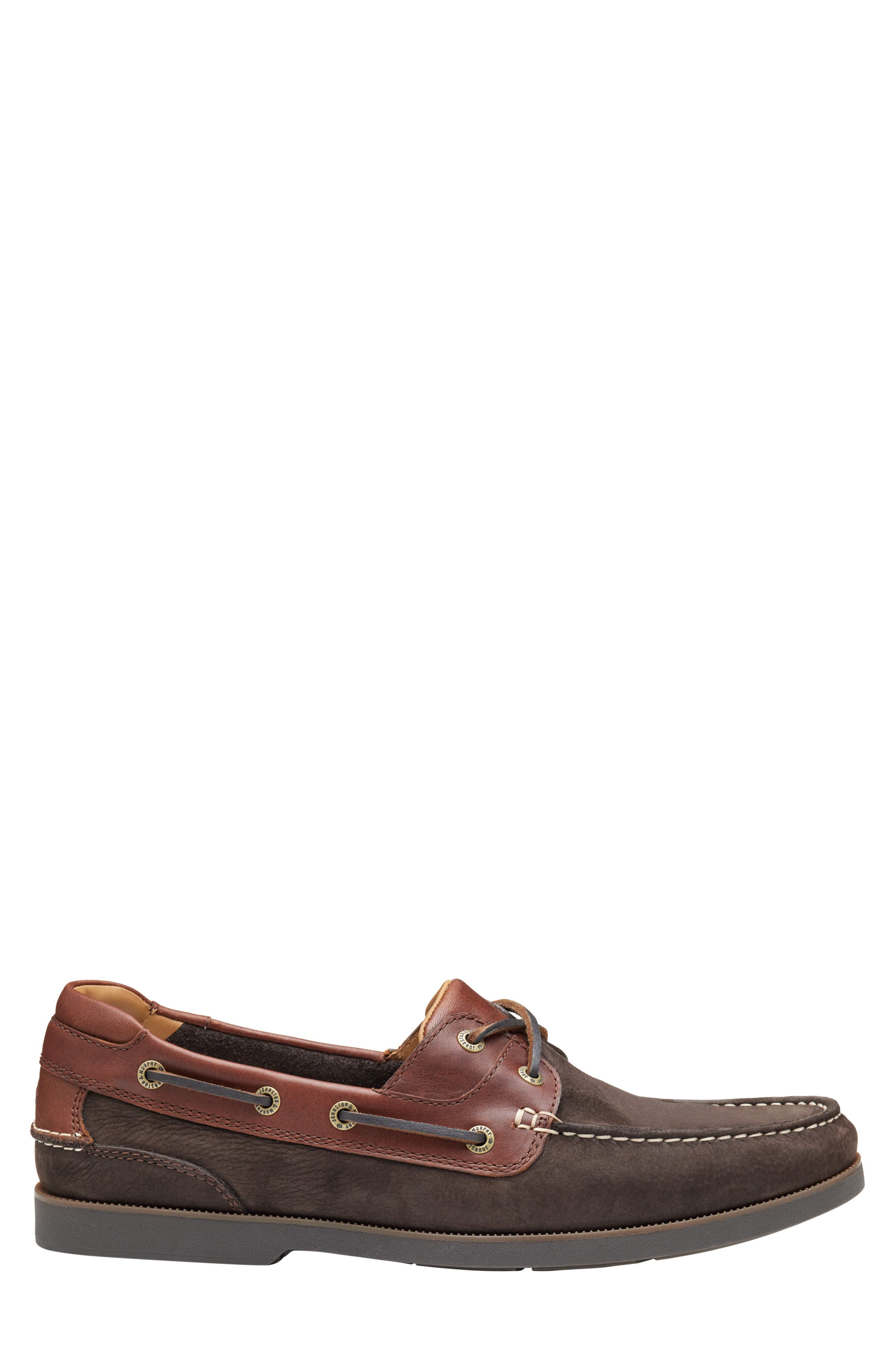 Johnston & Murphy Ventura Boat Shoe, Alternate, color, Dark Brown Nubuck/Mahogany