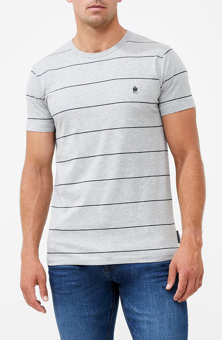 French Connection Thin Stripe Cotton Crewneck T-Shirt, Main, color, 