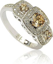 SUZY LEVIAN Sterling Silver Chocolate CZ Engagement Ring