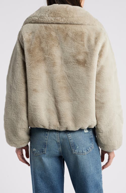 Save The Duck Short Reversible Faux Fur Jacket In Shell Beige