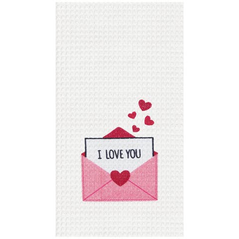 Love Letter St. Valentines 100% Cotton Waffle Weave Handtowel