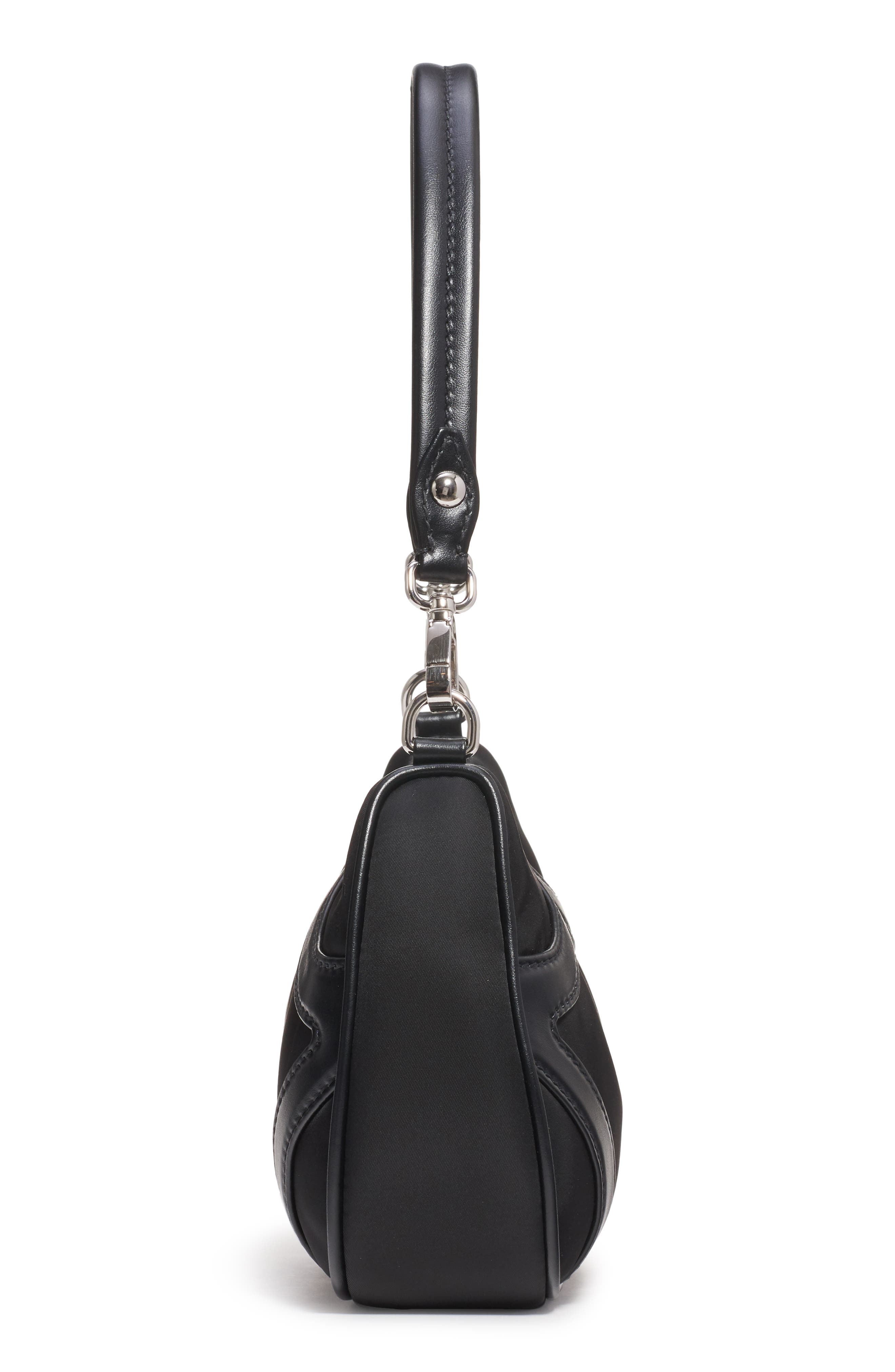 Prada Nylon & Leather Baguette Bag, Alternate, color, 