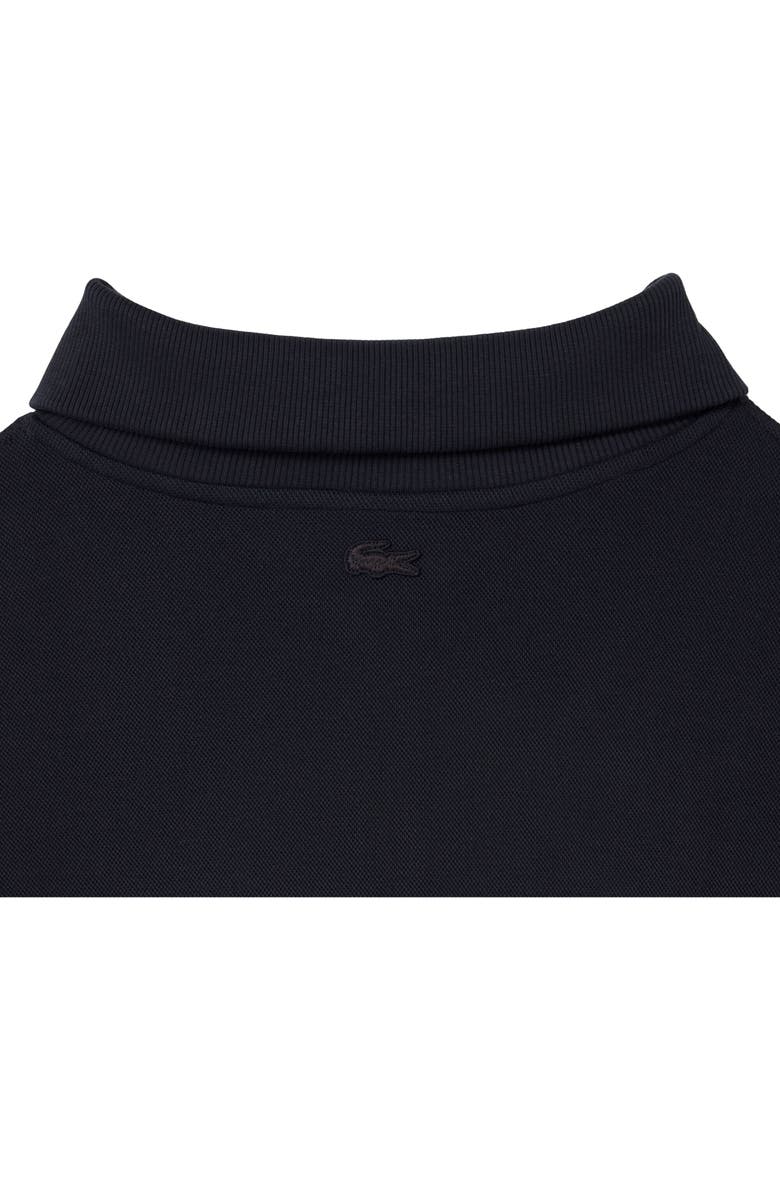 Lacoste Cotton Blend Piqué Knit Quarter Zip Pullover, Alternate, color, Blackbird