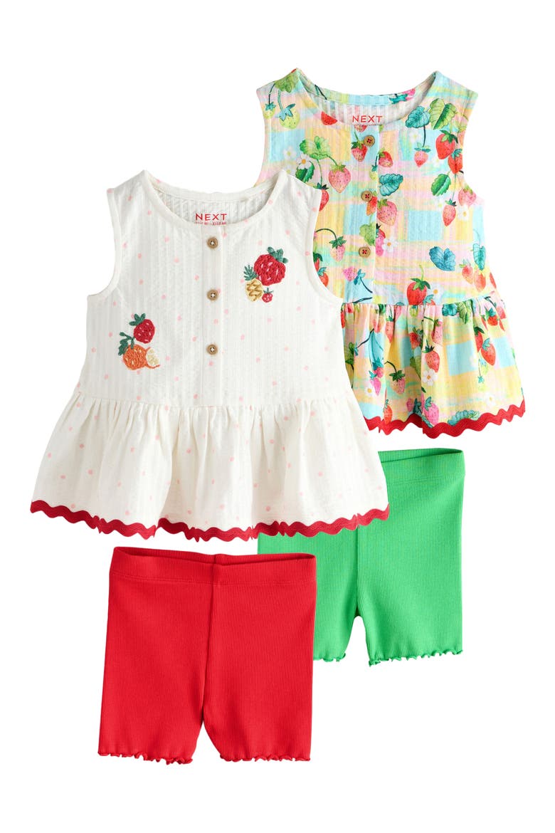 Kids' Cotton Tanks & Shorts Assorted 4-Pack, Main, color, RED