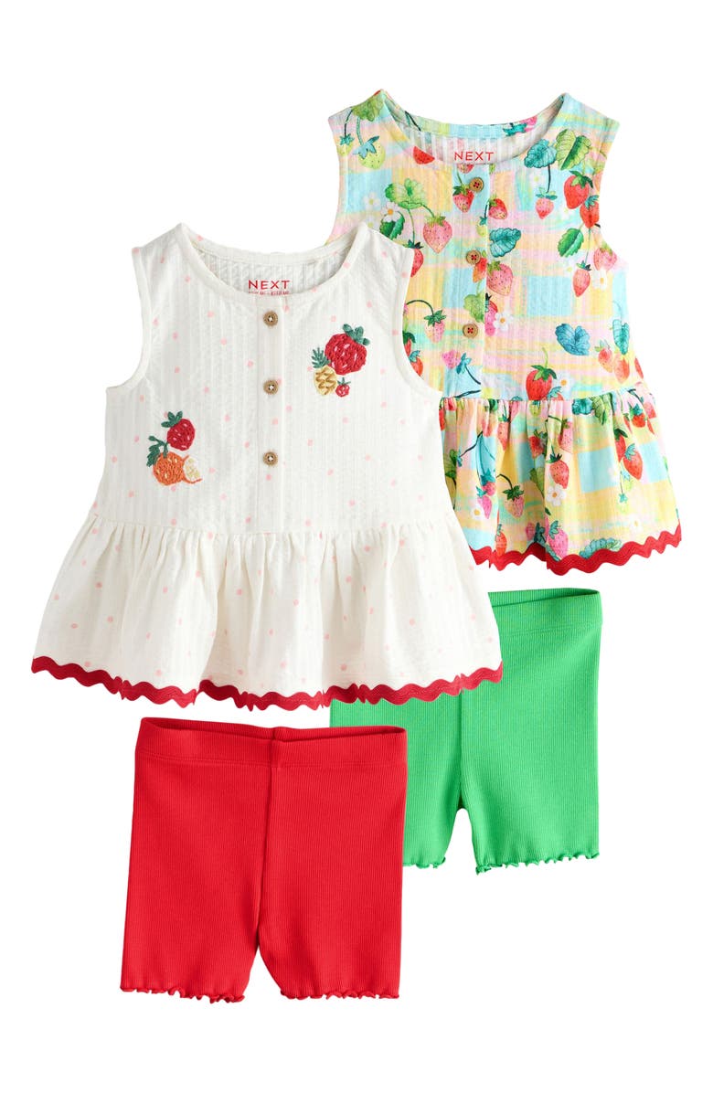NEXT Kids' Cotton Tanks & Shorts Assorted 4-Pack, Main, color, Red