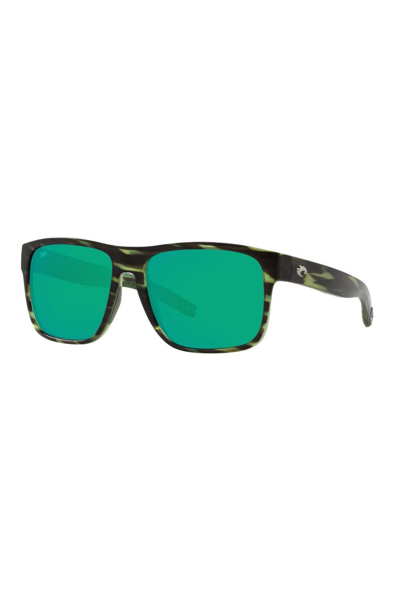 59mm Polarized Square Sunglasses, Alternate, color, GREEN MIRROR