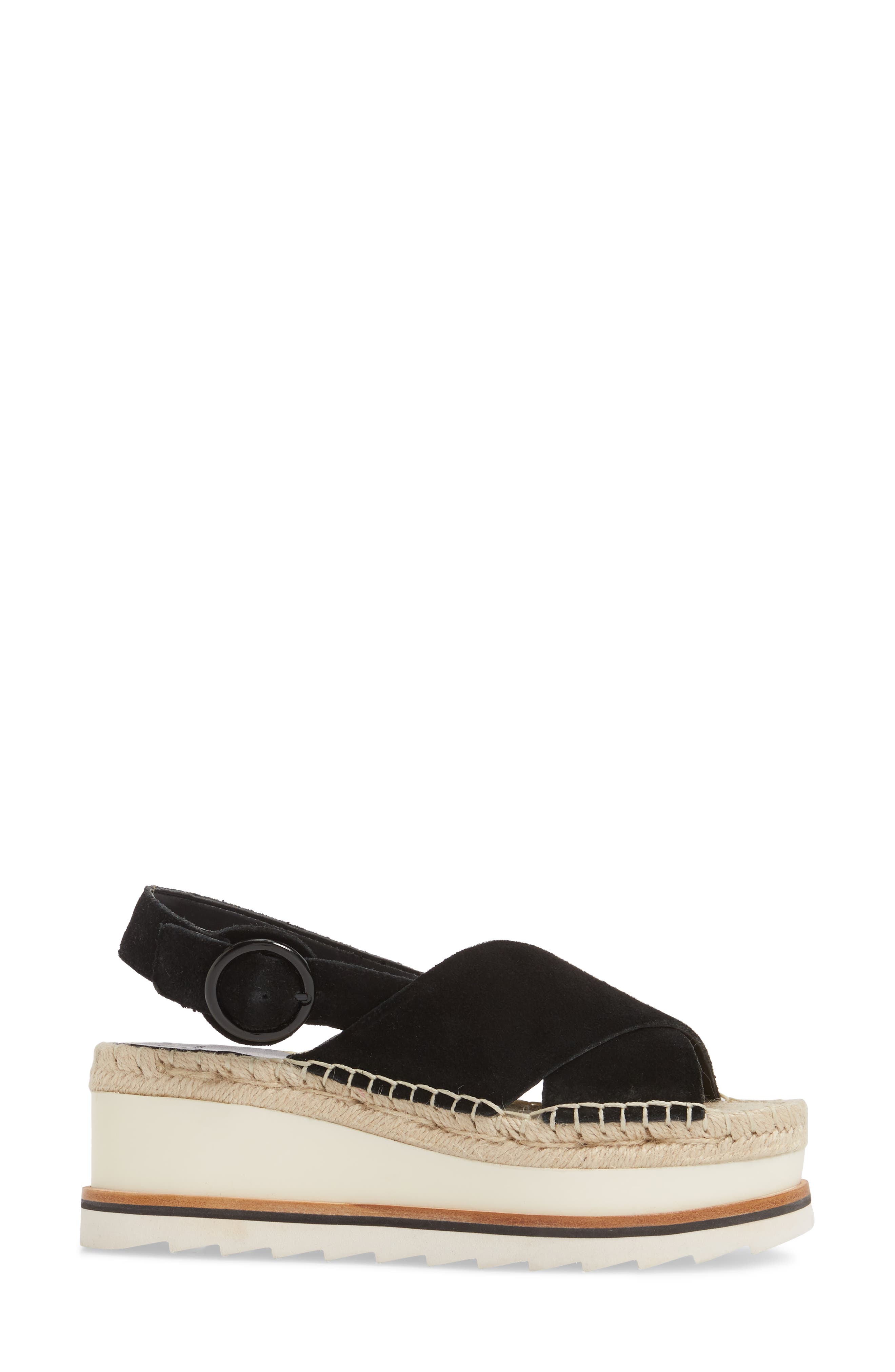 Glenna Platform Slingback Sandal, Alternate, color, BLACK SUEDE