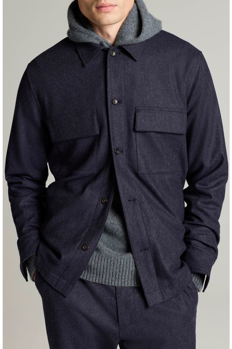 Twill Tailored Shirt Jacket, Main, color, COASTAL