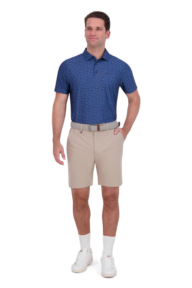 Shadow Geo Print Stretch Tech Polo, Alternate, color, NAVY