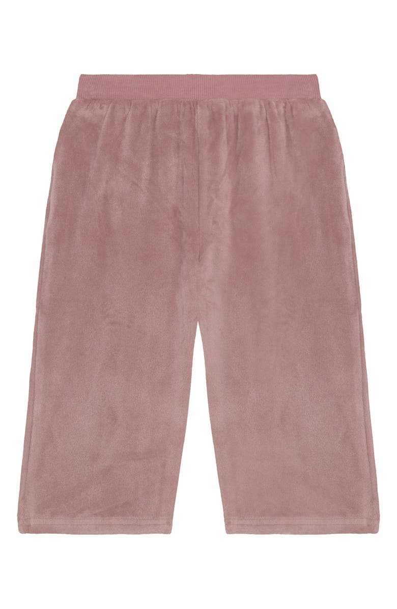 PL Baby by Petit Lem Velour Top, Wide Leg Pants & Headband Set, Alternate, color, Ballet