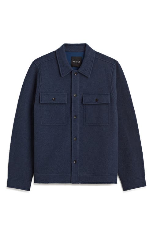 Madewell Boiled Wool Shirt-jacket In Blue