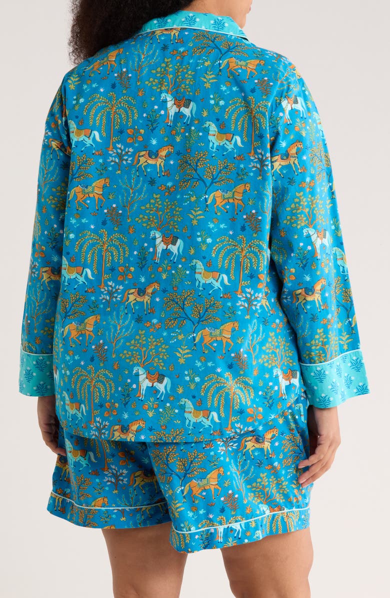 Printfresh Organic Cotton Poplin Short Pajamas, Alternate, color, Steel Blue