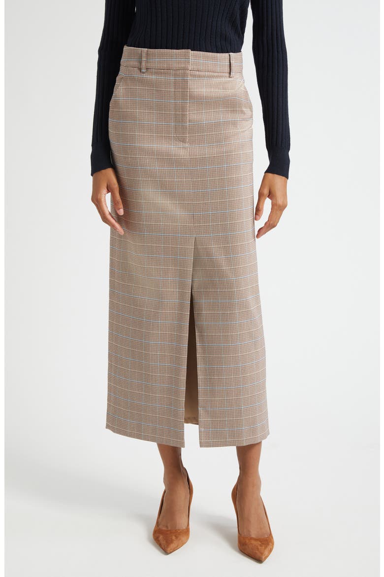 Maxine Plaid Midi Skirt, Main, color, HAZELNUT MULTI