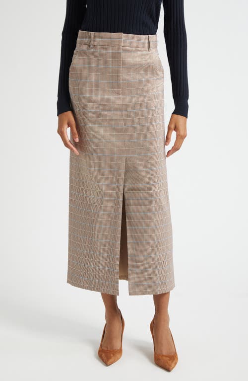 Veronica Beard Check-pattern Split Midi Skirt In Gray
