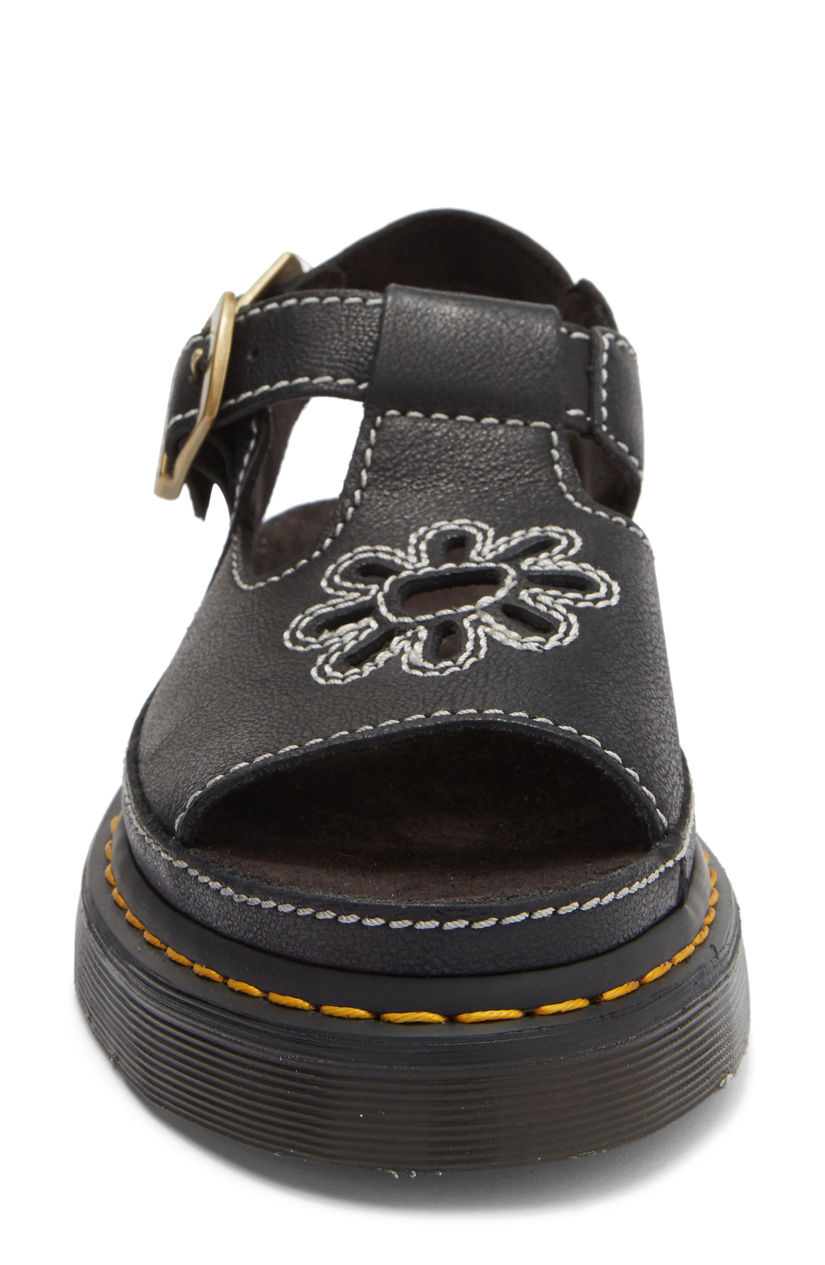 Dr. Martens Dunnet Flower Slingback Sandal, Alternate, color, Black