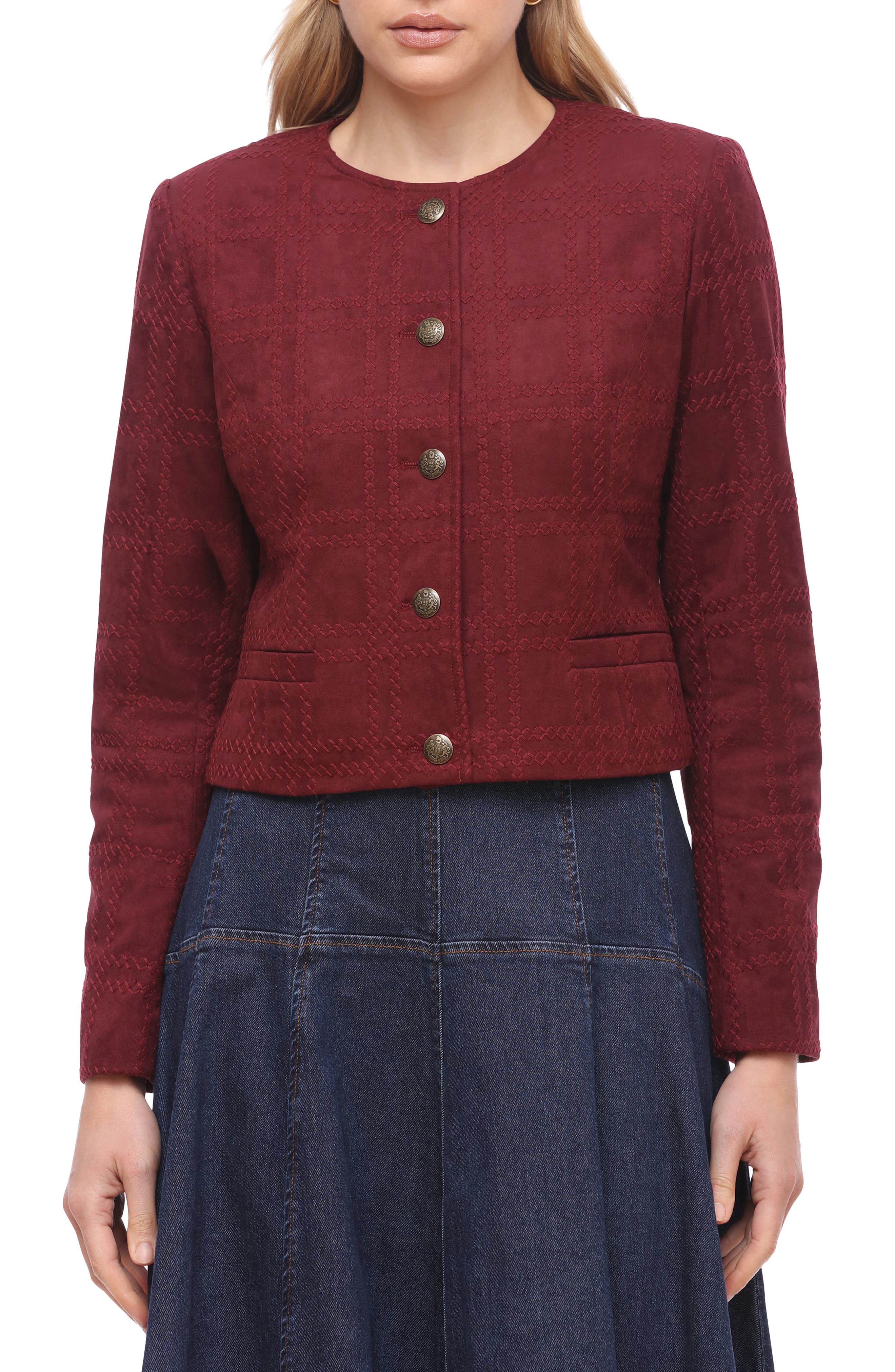 Faux Suede Crop Jacket - image 3