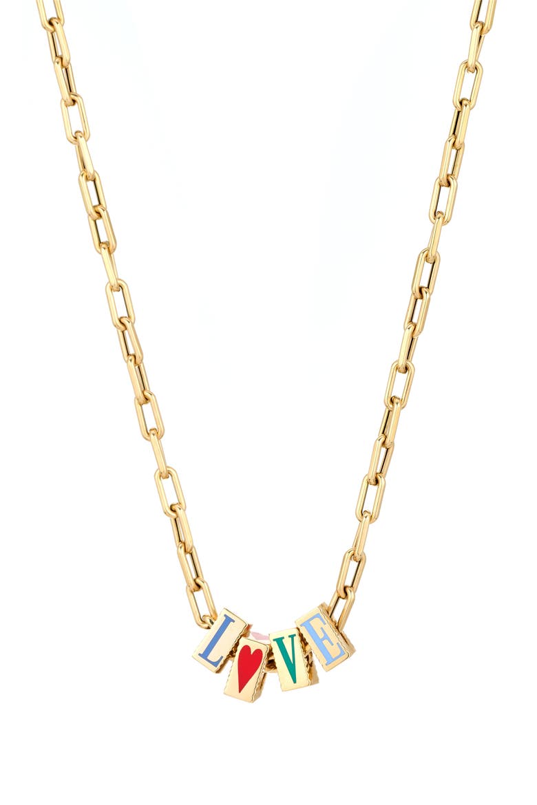 Big Bead LOVE Necklace, Main, color, MIXED