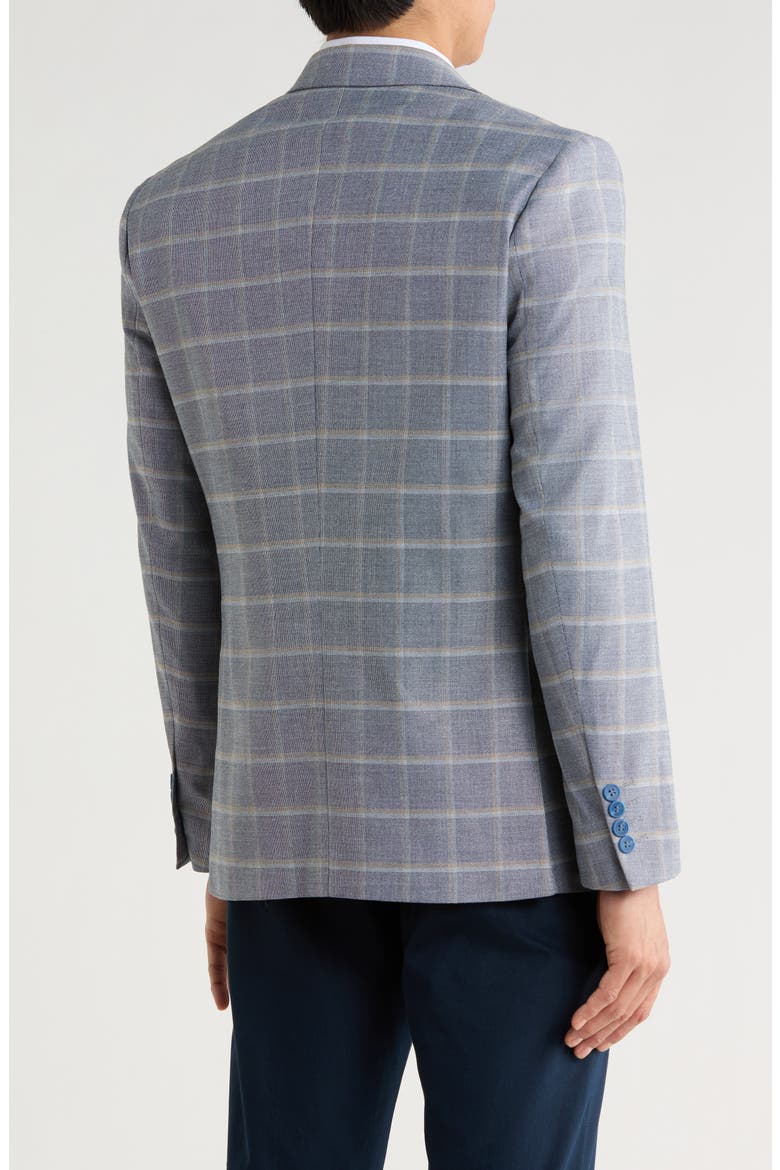 Slim Fit Tonal Windowpane Plaid Blazer, Alternate, color, BLUE