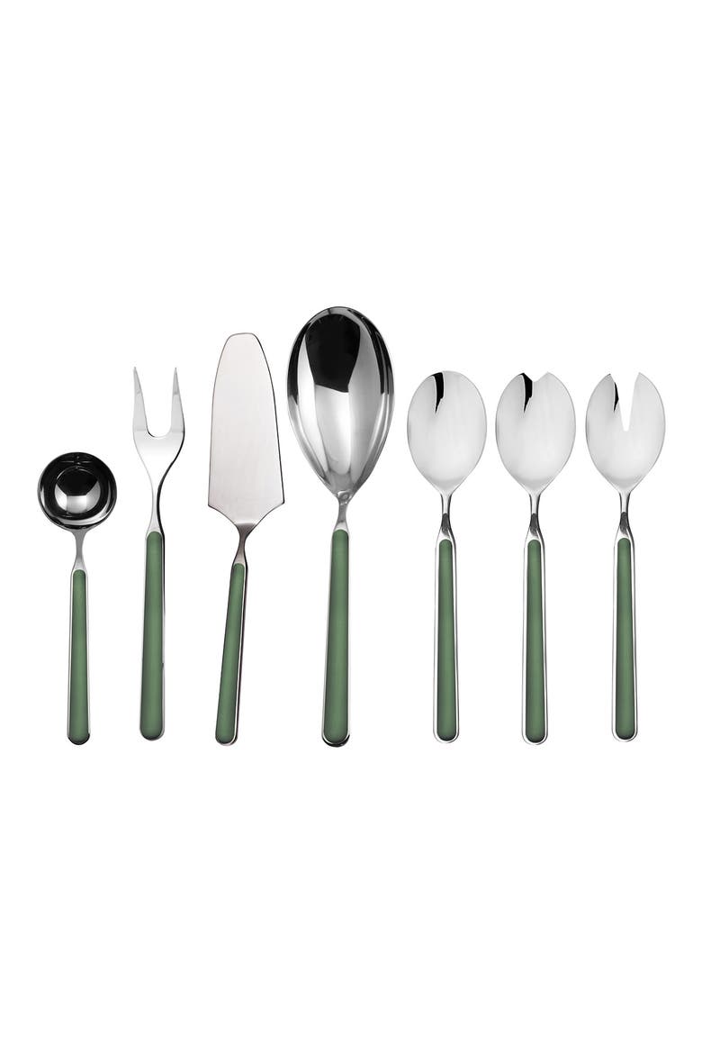 Fantasia 7-Piece Place Serving Set, Main, color, FORREST GREEN