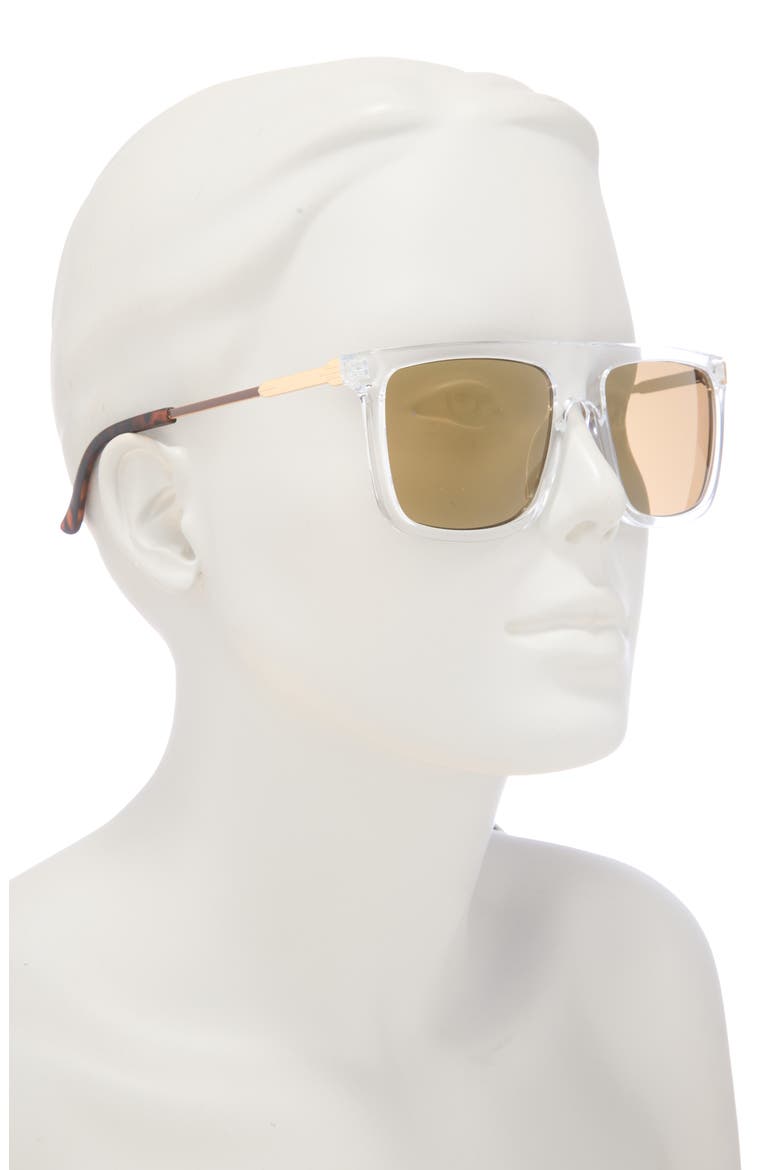 55mm Flat Top Square Sunglasses, Alternate, color, CLEAR