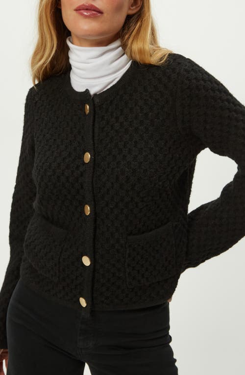 Michael Stars Cera Honeycomb Stitch Cardigan In Black