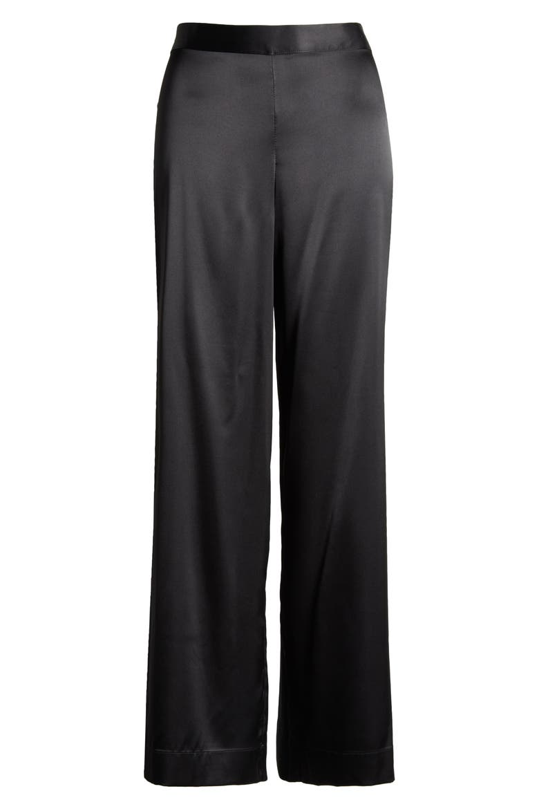 Glamour Satin Pajama Pants, Alternate, color, BLACK
