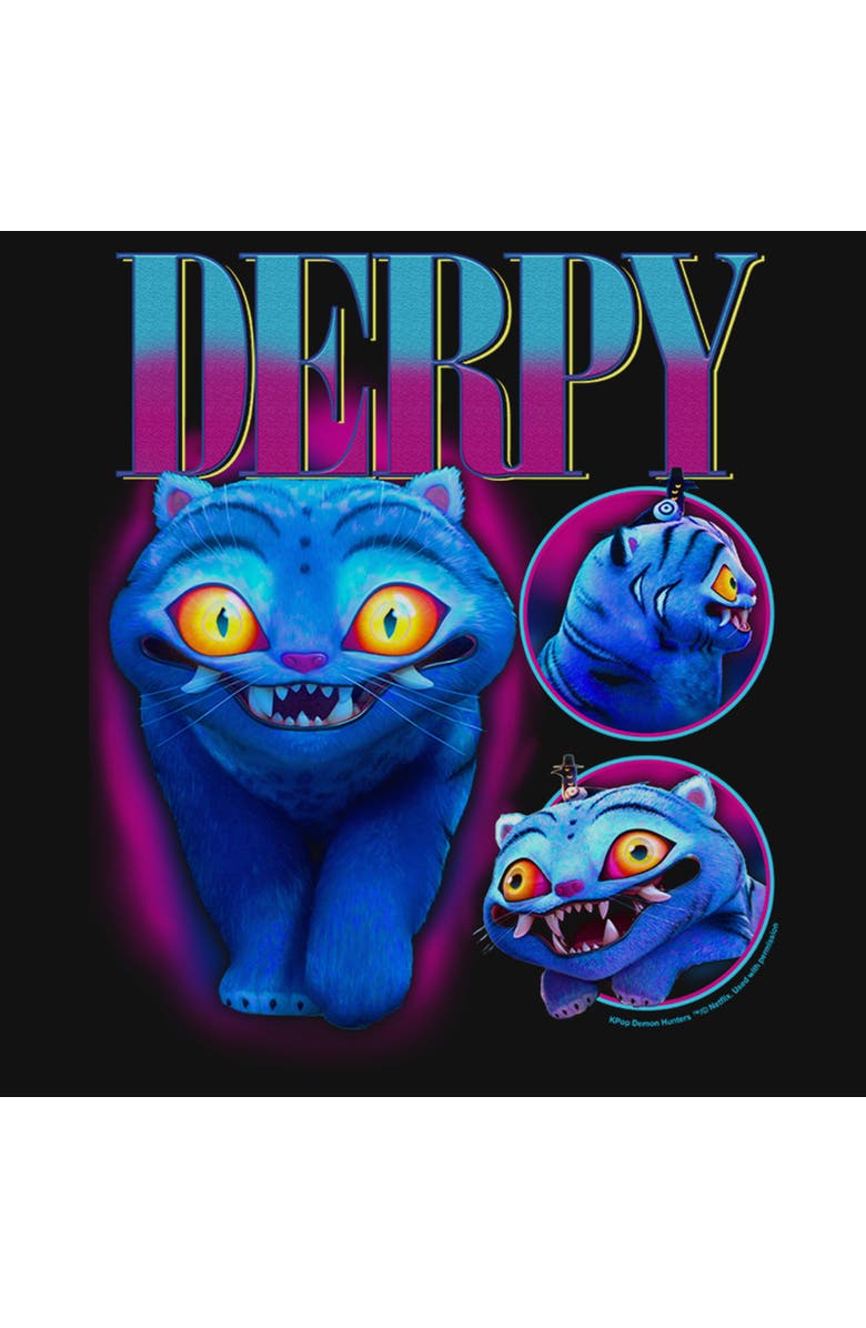 KPop Demon Hunters Girl's KPop Demon Hunters Supernatural Derpy  Graphic T-Shirt, Alternate, color, Black