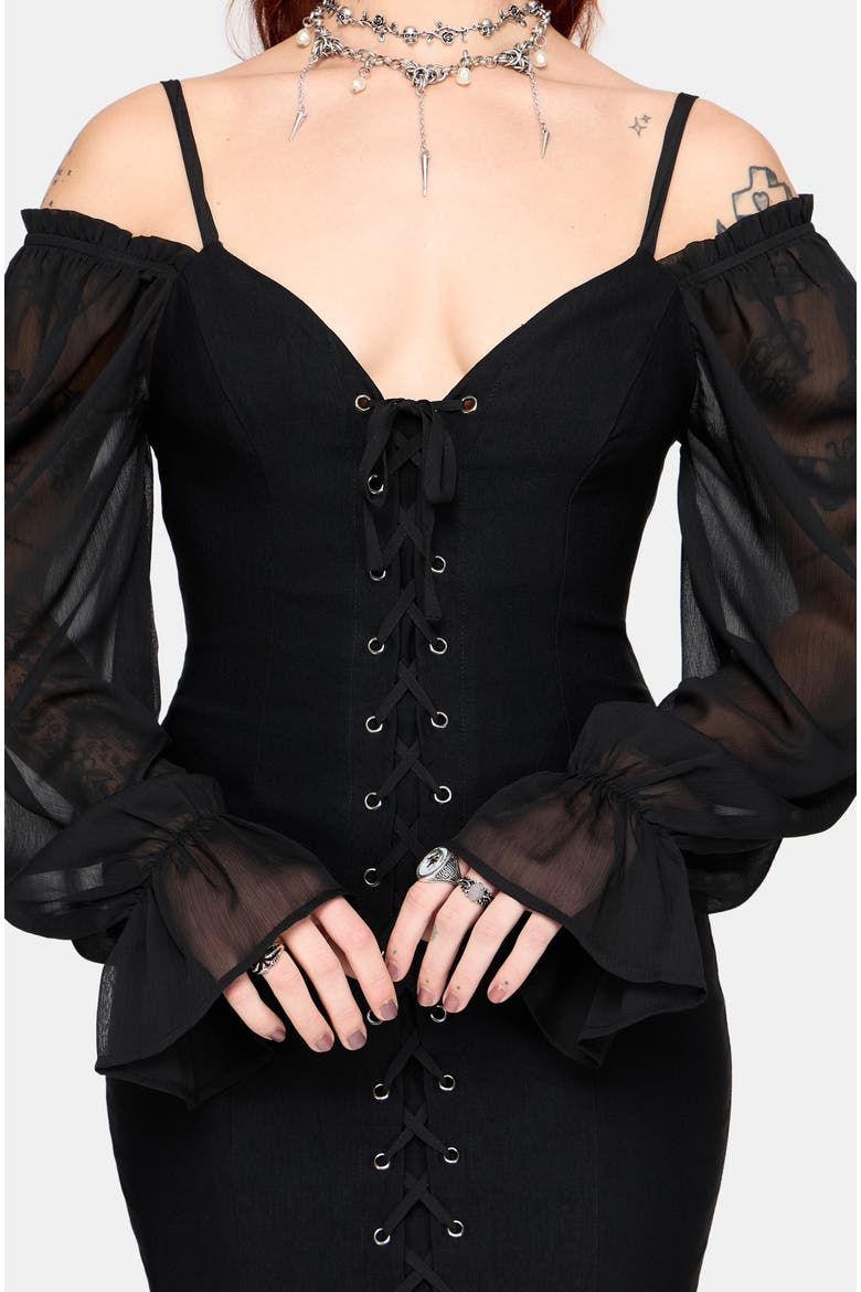 Lena Mini Dress, Alternate, color, Black