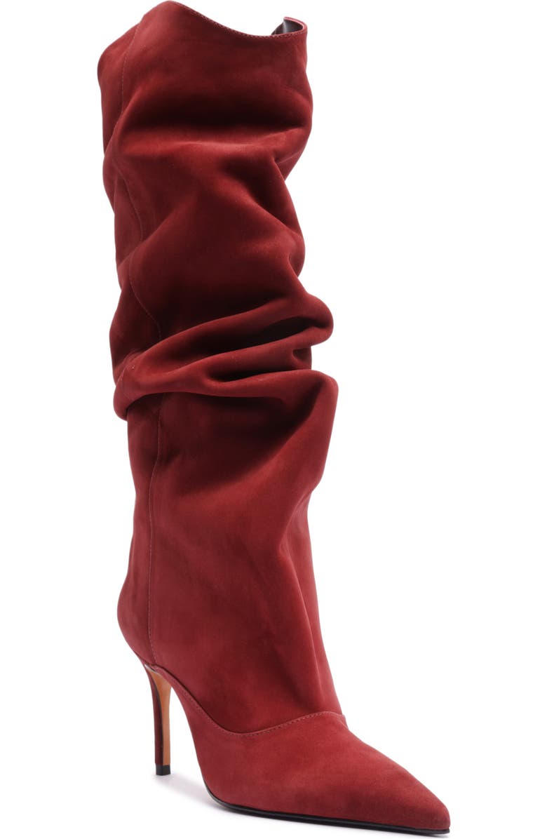 Schutz Maryana Up Slouch Pointed Toe Boot, Main, color, Red Brown