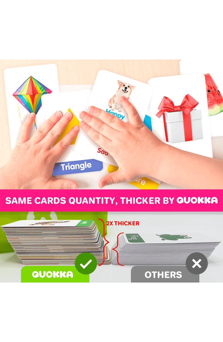 Quokka Sight Words and Learning Flash Cards for Kids, Alternate, color, Realistic 60 Pcs