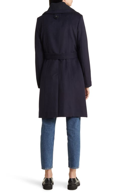 Shop Sam Edelman Wool Blend Rib Collar Coat