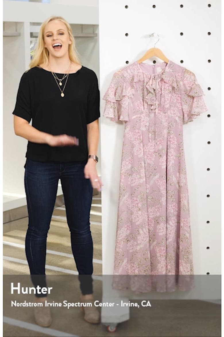 Shelby Tie Neck Ruffle Maxi Dress (Nordstrom Exclusive) video