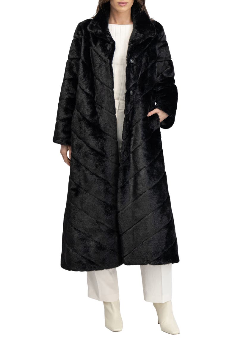 Fur-Free Mink (Faux Fur) Coat, Main, color, BLACK