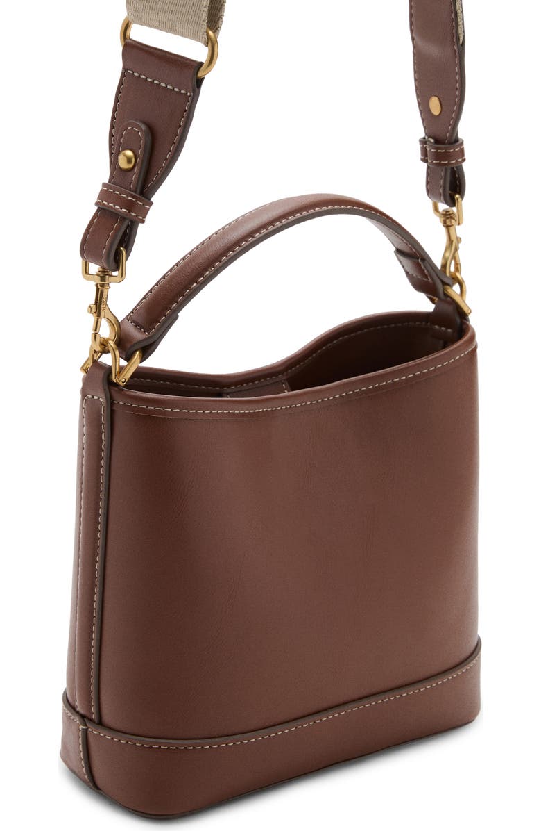 MANGO Small Bucket Bag, Alternate, color, Leather