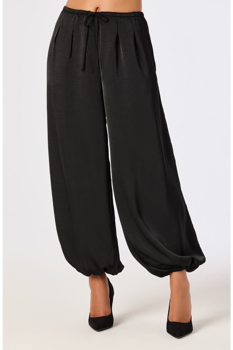 Airen Satin Jogger Pants, Main, color, BLACK
