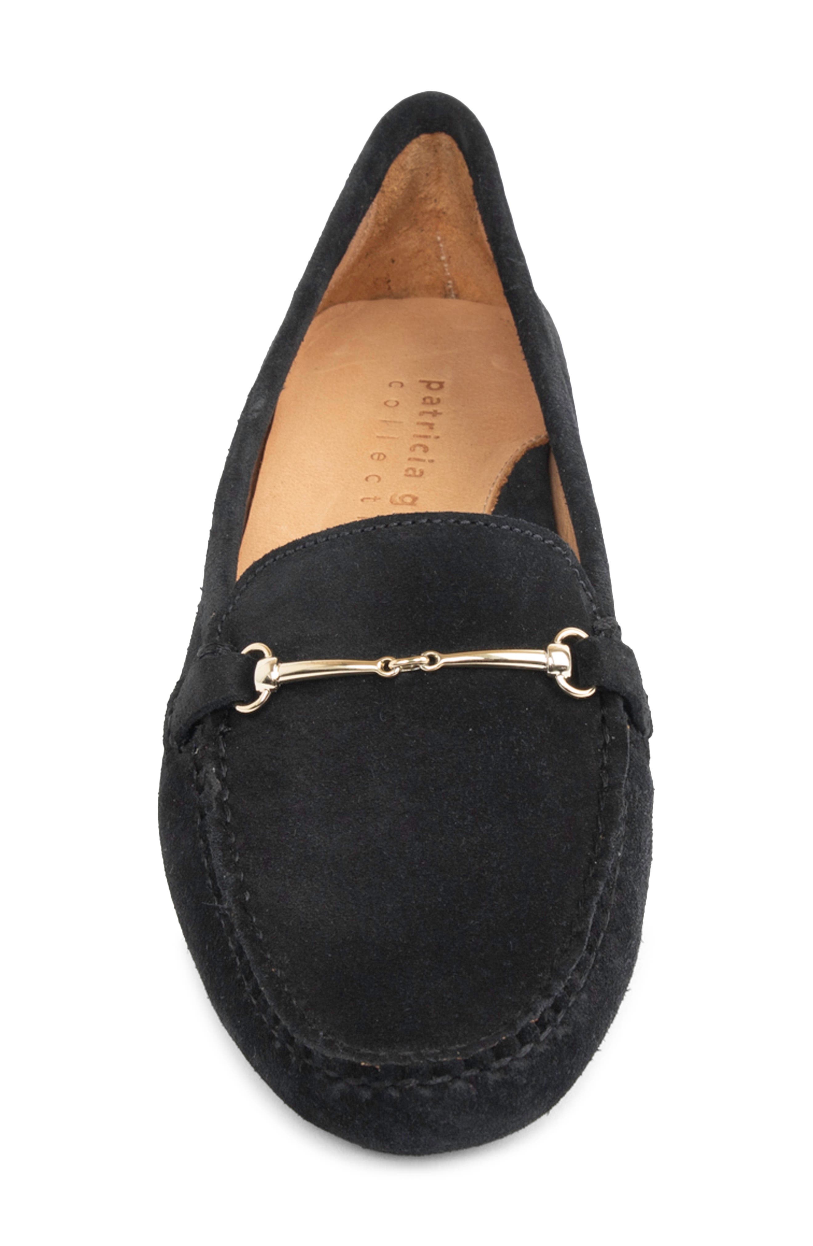 patricia green Caroline Moc Toe Bit Loafer, Alternate, color, Black Suede
