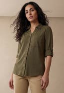 Jessica London Collar Roll Tab Top
