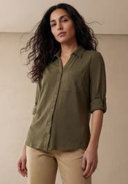 Jessica London Collar Roll Tab Top