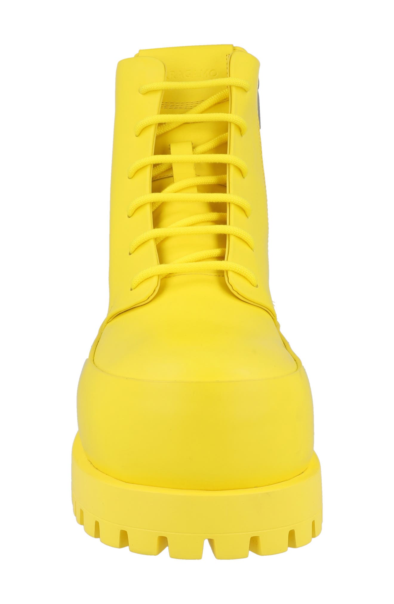 FERRAGAMO Lace-Up Combat Boot, Alternate, color, Yellow